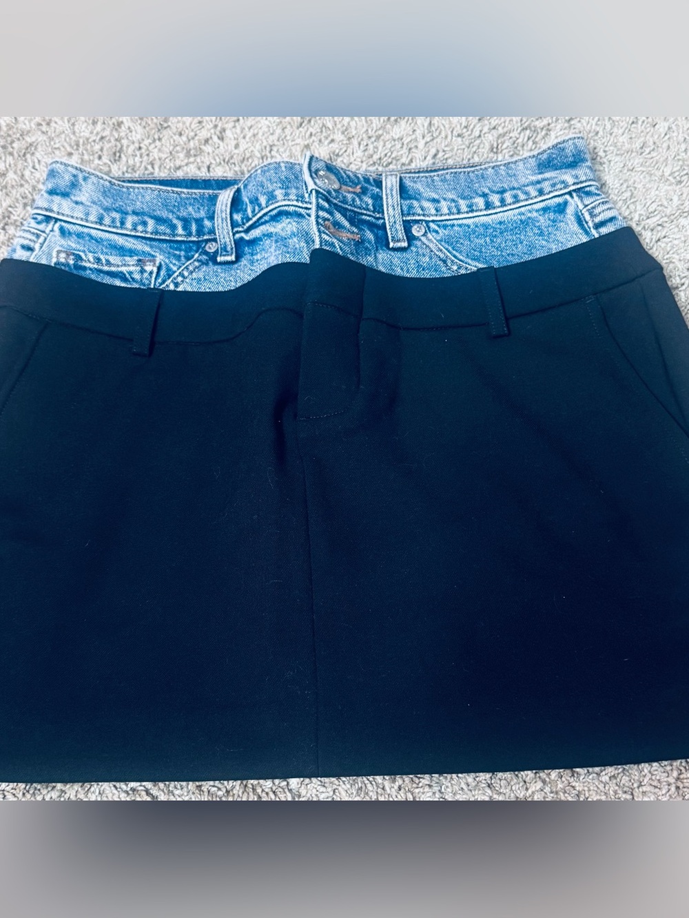 Express black and denim mini skirt